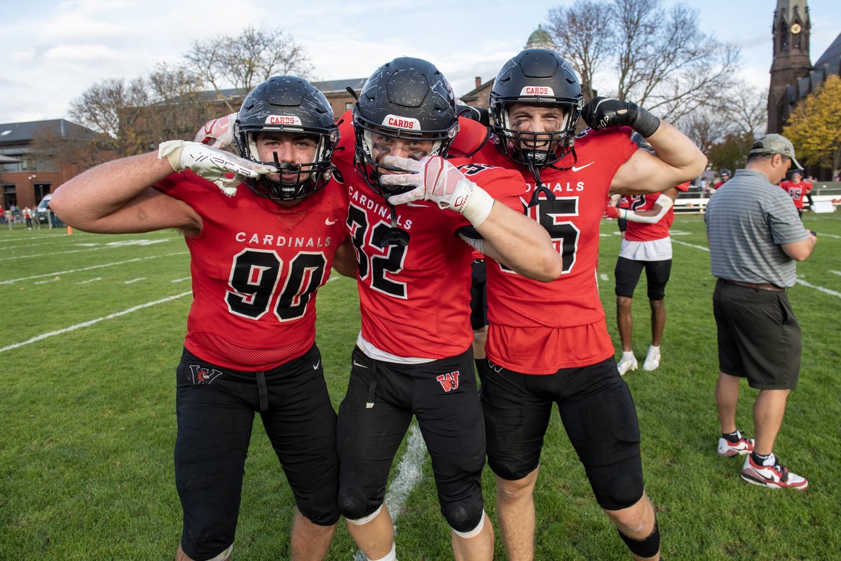 wes_athletics's tweet photo. 🏈 RECAP | Little 3 Champions! @Wes_Football leads wire-to-wire in 35-21 triumph over Williams on Homecoming

➡️ Cards outgain the Ephs 496-215 (337-103 through the air) to secure the program's 3rd Little 3 title since the 2016 season

STORY 🔗 https://t.co/NKalRNkjes https://t.co/zdHgON34G6