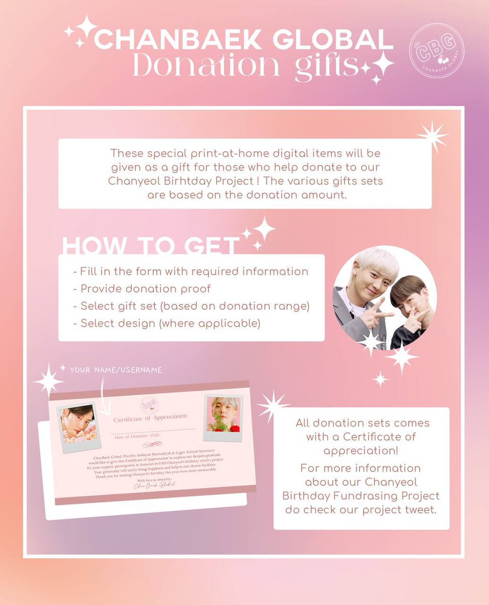 ChanbaekGlobal's tweet photo. 📅 14 days left!
We are still accepting donations for Chanyeol Day! Help us reach our target goal for our beneficiaries 🍒
Kindly RT to spread the word! Thank you so much ❤
#CHANYEOL #찬열 #엑소찬열 #ChanyeolDay #HappyChanyeolDay #HappyLoeyDay #LoeyDay #EXO #엑소 https://t.co/JFKG0dVtGX