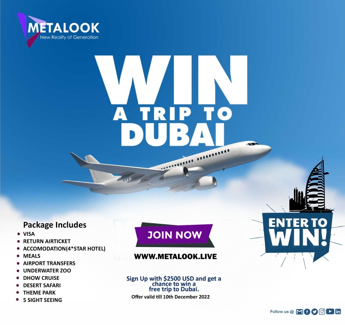 Win a free trip to Dubai...
Offer valid till 10th of December...
Sign up with $2500 USD and get a chance to win free tour package to Dubai..
metalook.live
#freetours #freetour #travelgram #travel #freewalkingtour #freewalkingtours #walking #Dubai