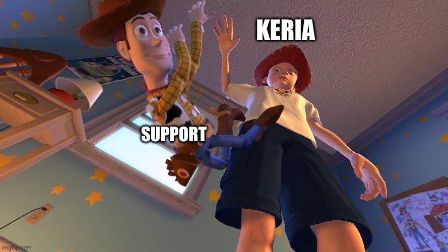 Keria after doing his best to carry T1 at #Worlds22