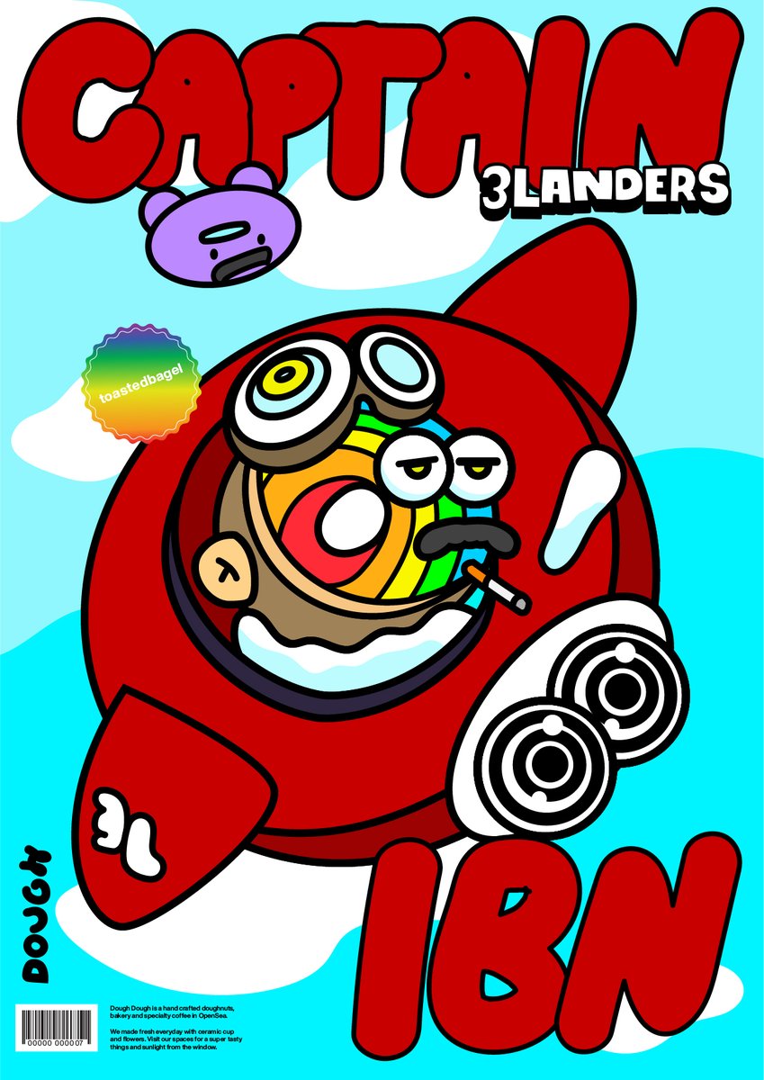 n012mal's tweet photo. CAPTTAIN IBN DOUGH
@3LandersNFT (FULL VER. POSTER)
SPECIAL EDITION @ToastedBagel27
ARE YOU READY TO FLY ?โ
PEEP PEEP GO GO CAPTAIN !๐
#DOUGHDOGUH #DOUGHCLUB
#Captainibn #3L4L1D #3Landers https://t.co/9gGez2XMYo