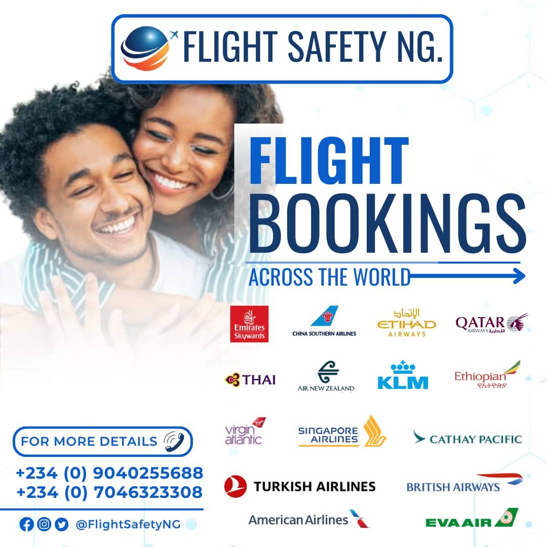 ng_safety's tweet photo. Let us book your flight ✈️ ticket for you We’re Available 24/7 to Service you beta https://t.co/Q30hdZTmbQ