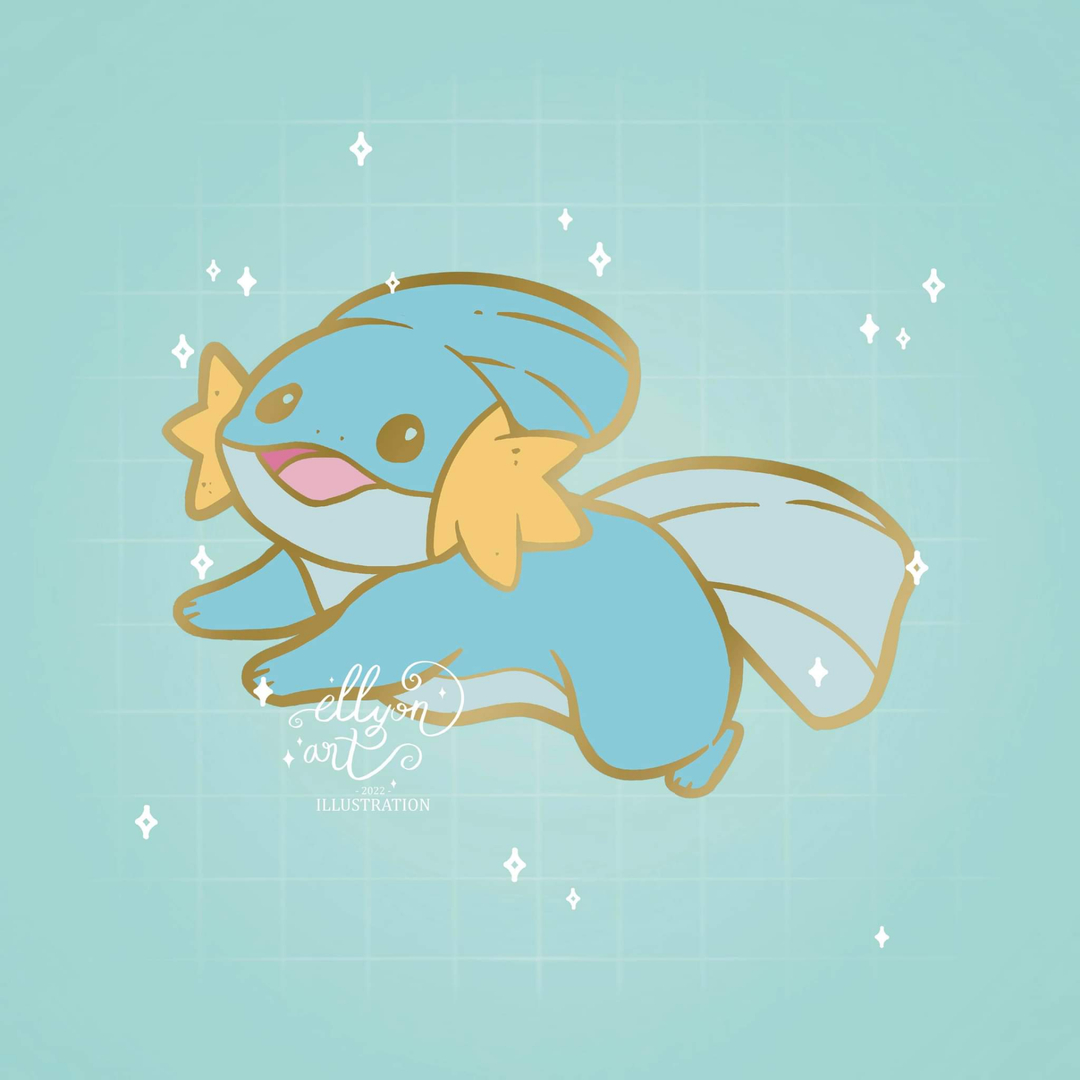 _ellyonart's tweet photo. Mudkip 😍😍 Little cutie is being made into Enaml Pin together with Togepi and Piplup. Can't wait, these will be my first enaml pins, that have my artist's logo at the back. It is a shame I couldn't do that with my previous pins, but the additional cost for that was too much https://t.co/uYTePt8f3u