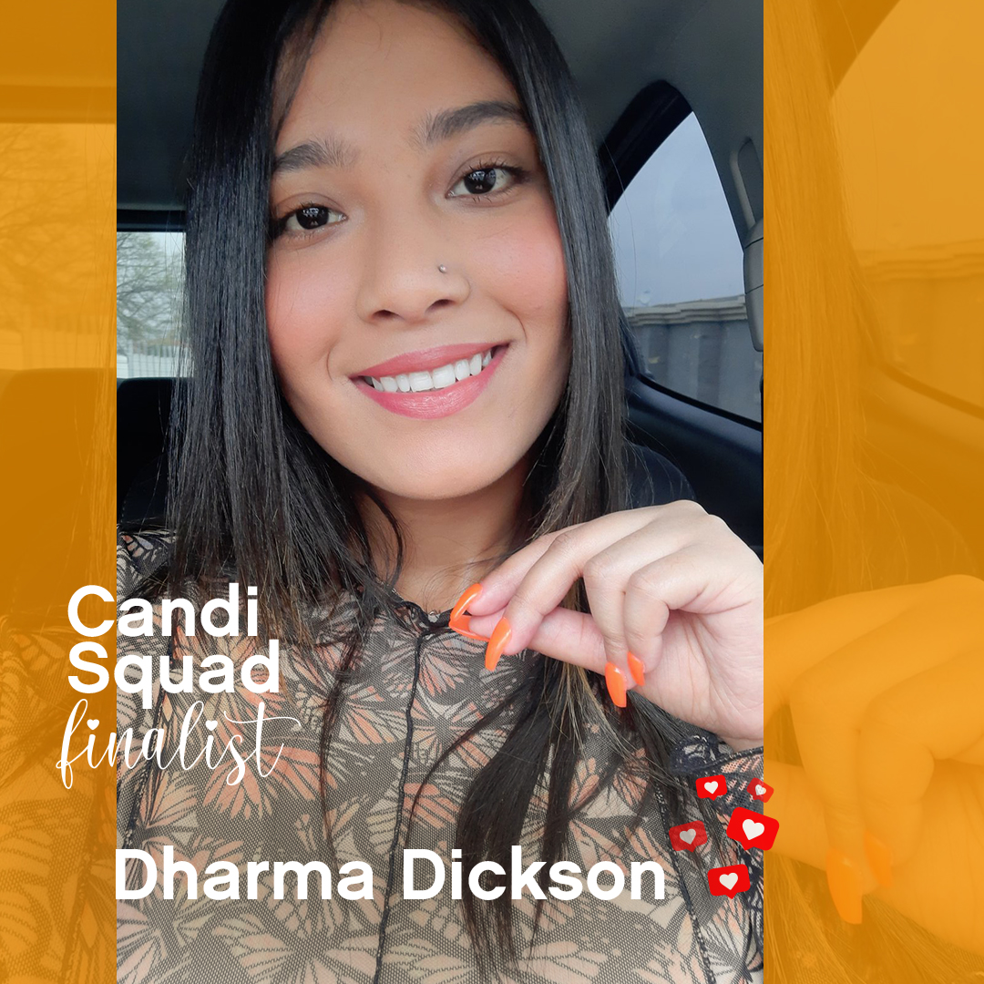 <a href="/dharma_dickson/">Dee. 💗 she/her</a> is one step closer to joining the Candi Squad.

Candi Fam, this is where you come in! Think she has what it takes? Show her love and cast your vote by retweeting this post.

Votes close on 9 November 2022.

#CandiSquadSearch