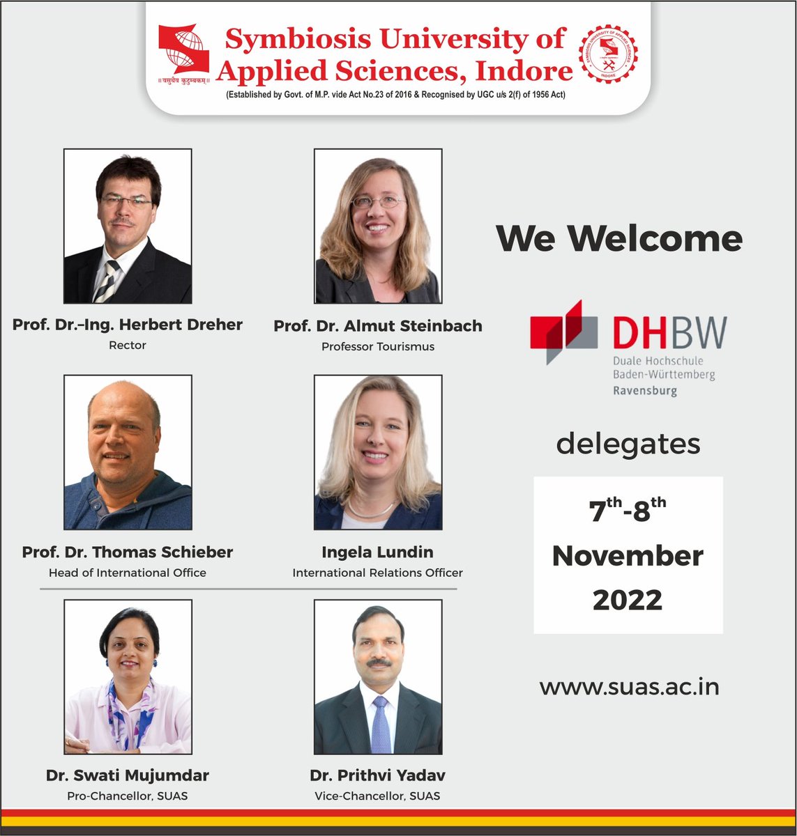 SUAS_Indore's tweet photo. We are delighted to welcome German delegation at SYMBIOSIS Indore campus for Indo-German Industry, Research, and Academic Collaboration.
 #training #university #research #collaboration #teaching #symbiosis #symbiosisindore #skill #indoreeducation https://t.co/qSMbNMrEiz