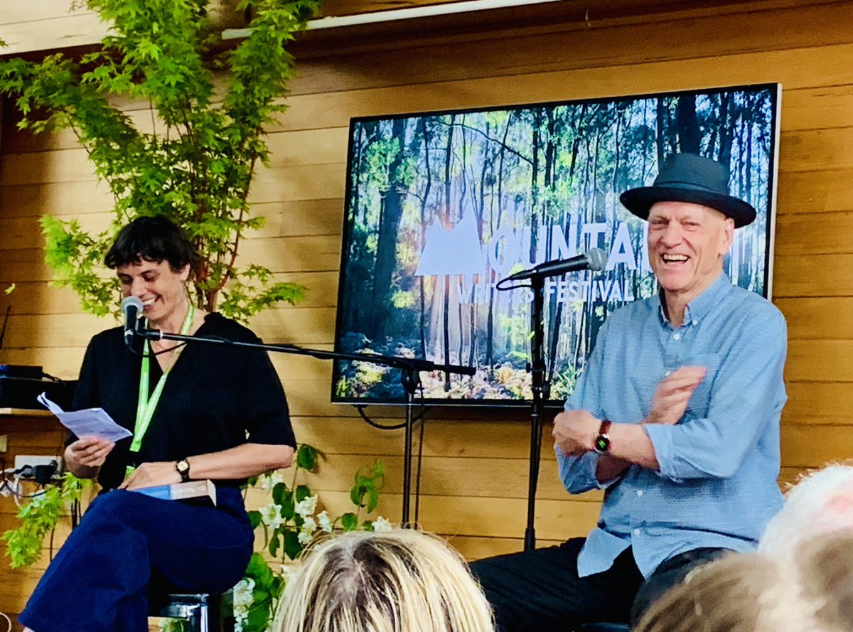 Through the kindness of strangers I got a ticket to ⁦<a href="/pgarrett/">Peter Garrett</a>⁩ uplifting talk at the wonderful #mountainwritersfestival today “As humans we have the capacity to hope, the capacity to imagine what could be better and the capacity to have a go at it.” ⁦<a href="/MtWritersFest/">Mountain Writers Festival</a>⁩