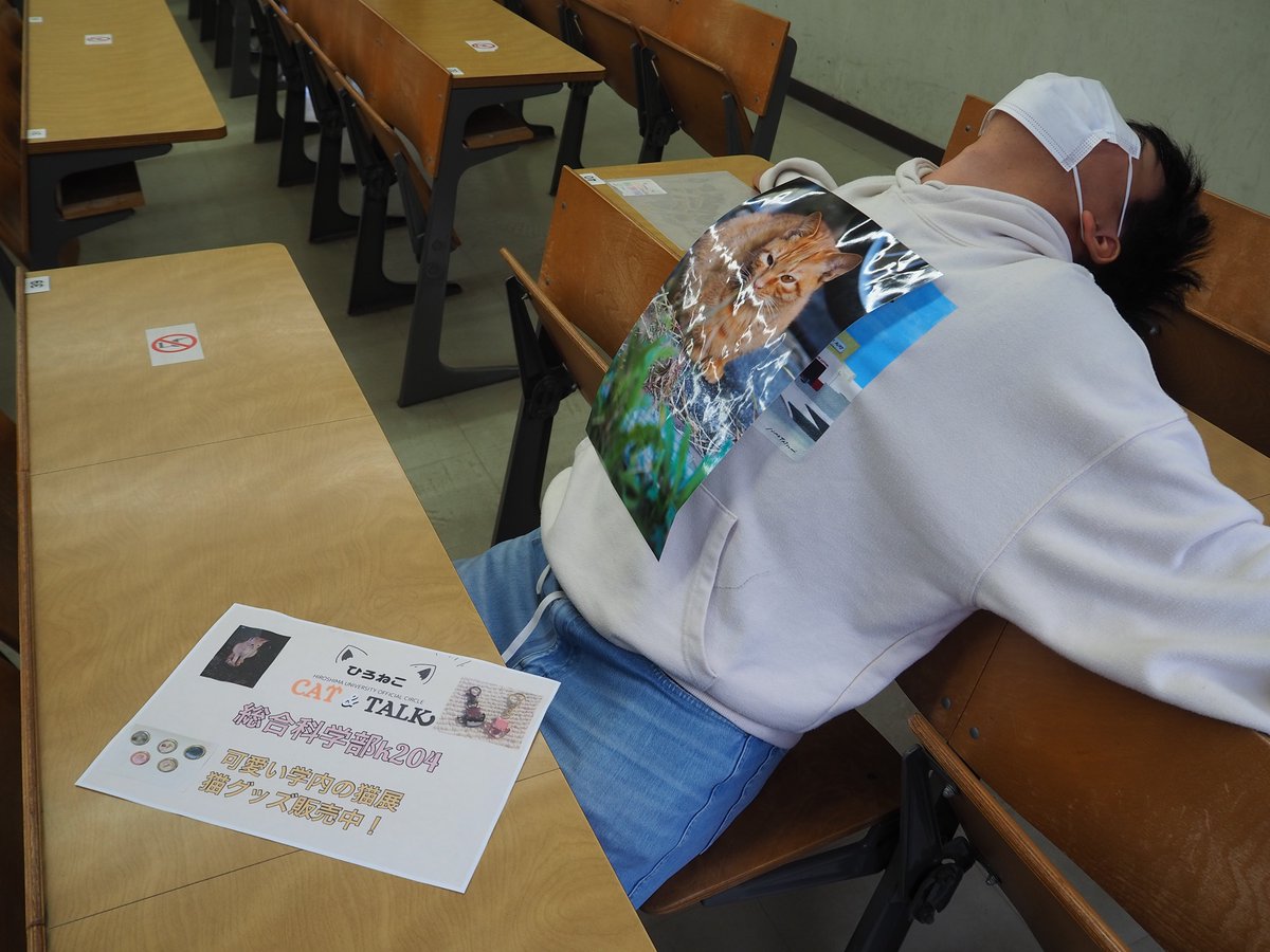 CatandTalk1's tweet photo. 副会長、#ひろねこ の旅
#広島大学
#大学祭
#第71回大学祭
#K204
#ひろねこ
#Catandtalk
疲れ切った副会長!お疲れ様!!!!!! https://t.co/u9bcvmKc8R