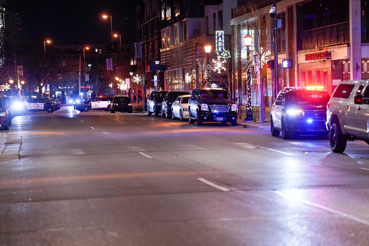 daviss's tweet photo. A short time ago: 7 squads parked at the “Firehouse”, which shares the same street address as We Push For Peace. The squads seemed to be lined up to close Lagoon, which is 1 way. On October 16th, a security guard was shot to death inside as MPD was outside. https://t.co/BIlUzxMZY9