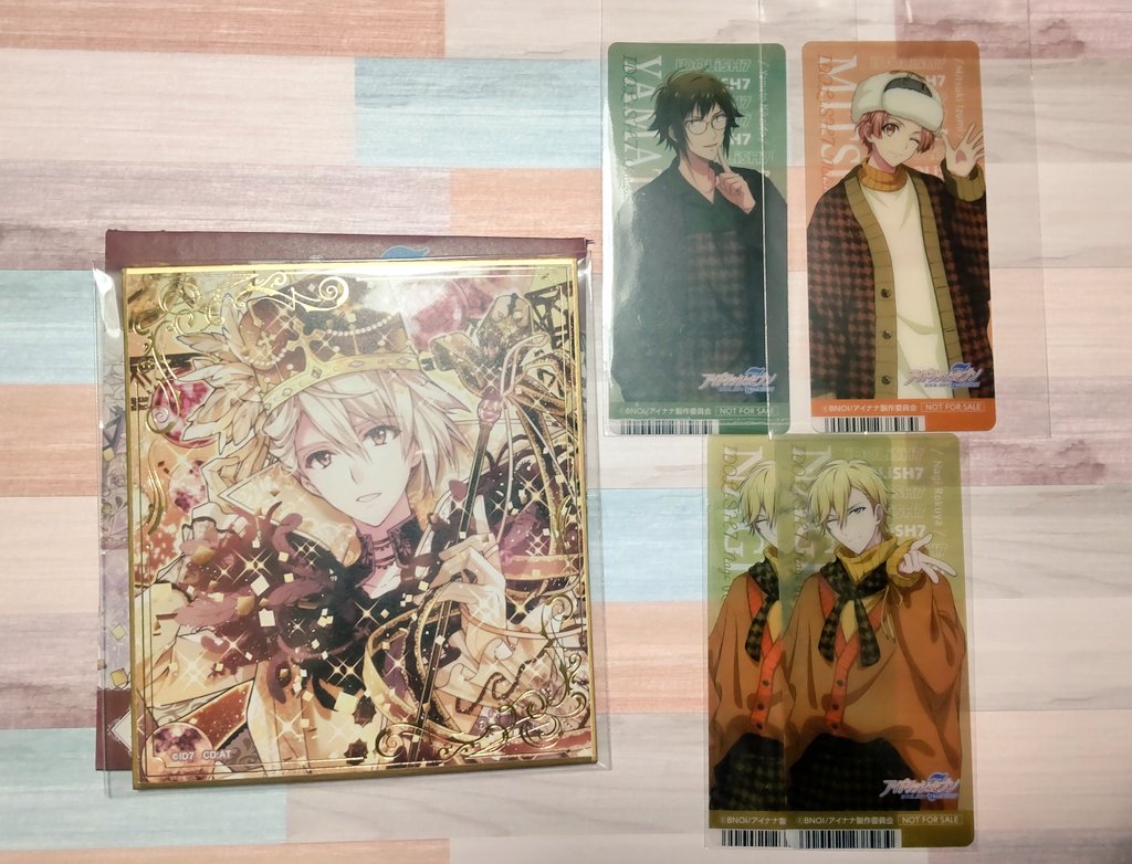 交換◆ アイナナ アニメイトフェア 特典 クリアしおり 5th  ミニ色紙
譲◆ 大和、三月、ナギ ②、巳波
求◆ 同種 環、壮五、龍之介、百
郵送、仙台手渡し可能