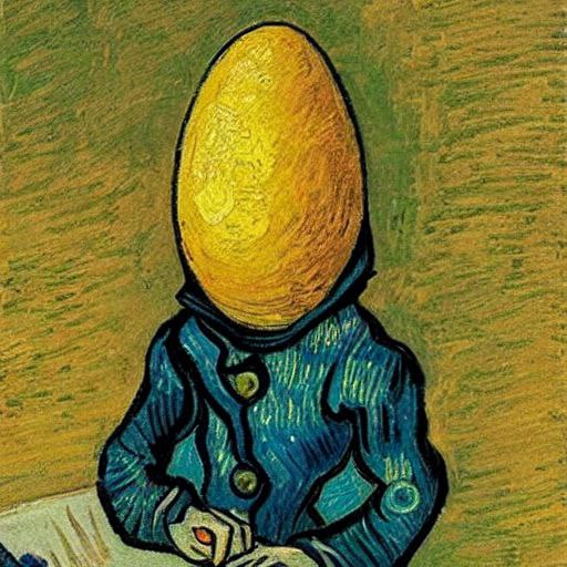 An egg head in Van Gogh Style. #egg #gold #vangogh #ai #art #london #artificialintelligence #photography #food #love #technology #breakfast #fashion #nationalgallery #tech #photooftheday #foodie #luxury #painting #design #travel #silver #sunflowers #digital #instagood #eggs