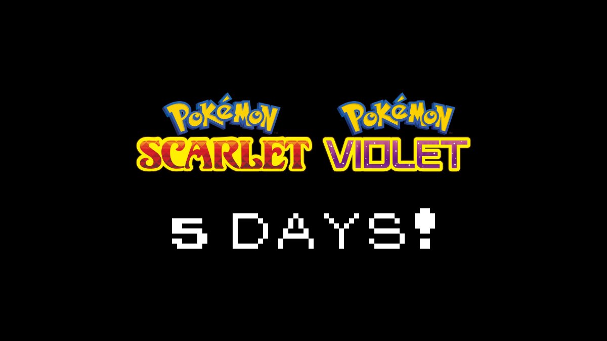 PKMNCommunity's tweet photo. 5 days until Pokemon Scarlet &amp; Violet! https://t.co/vZffq7yUBw