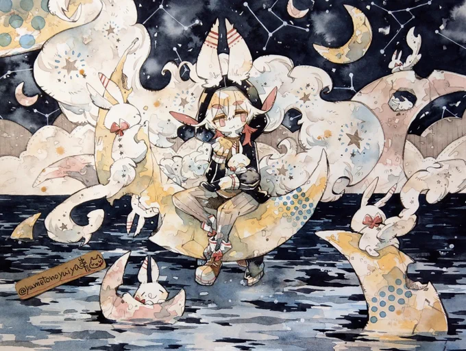 #クリエイターさんの夜っぽい作品が見たい星とぼんやり光るものが好き 