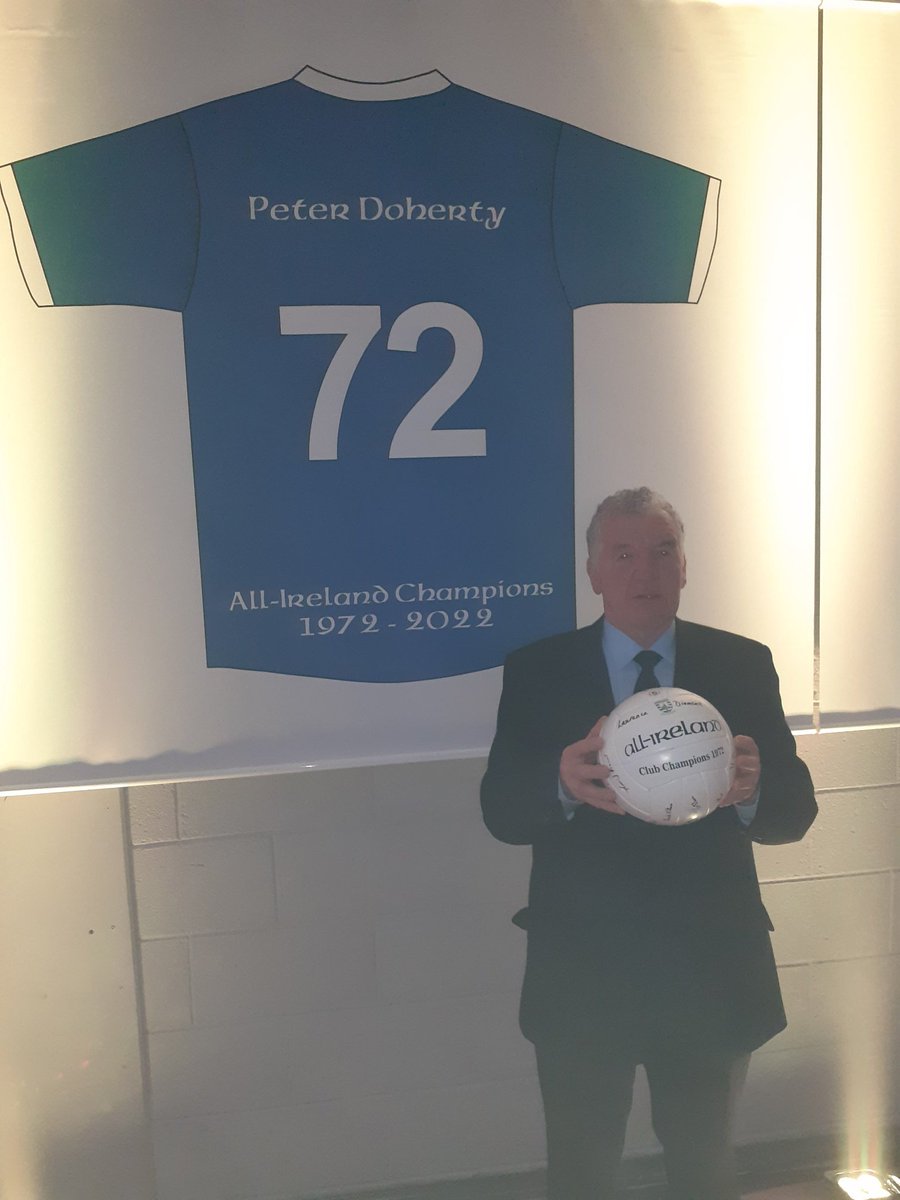RonanRocks1's tweet photo. Unbelievable night at @BellaghyGAC celebrating 50 years of the 72 All Ireland winning team. Some of the stories made the hairs stand on the back of your neck. Proud to call this man my father in law, rarely reminds me he has a bucketful of medals! #Legend #PeterDoc https://t.co/UDWuFPfye3