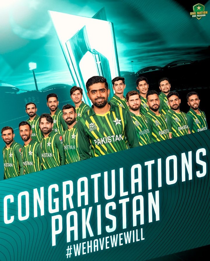 Congratulations Pakistan for qualifying for semi-finals!! 🇵🇰❤️
You all did a really great job, keep it up and let's bring the trophy home! ✨

#PAKvsBAN
#CongratulationsPakistan
#WCC2022