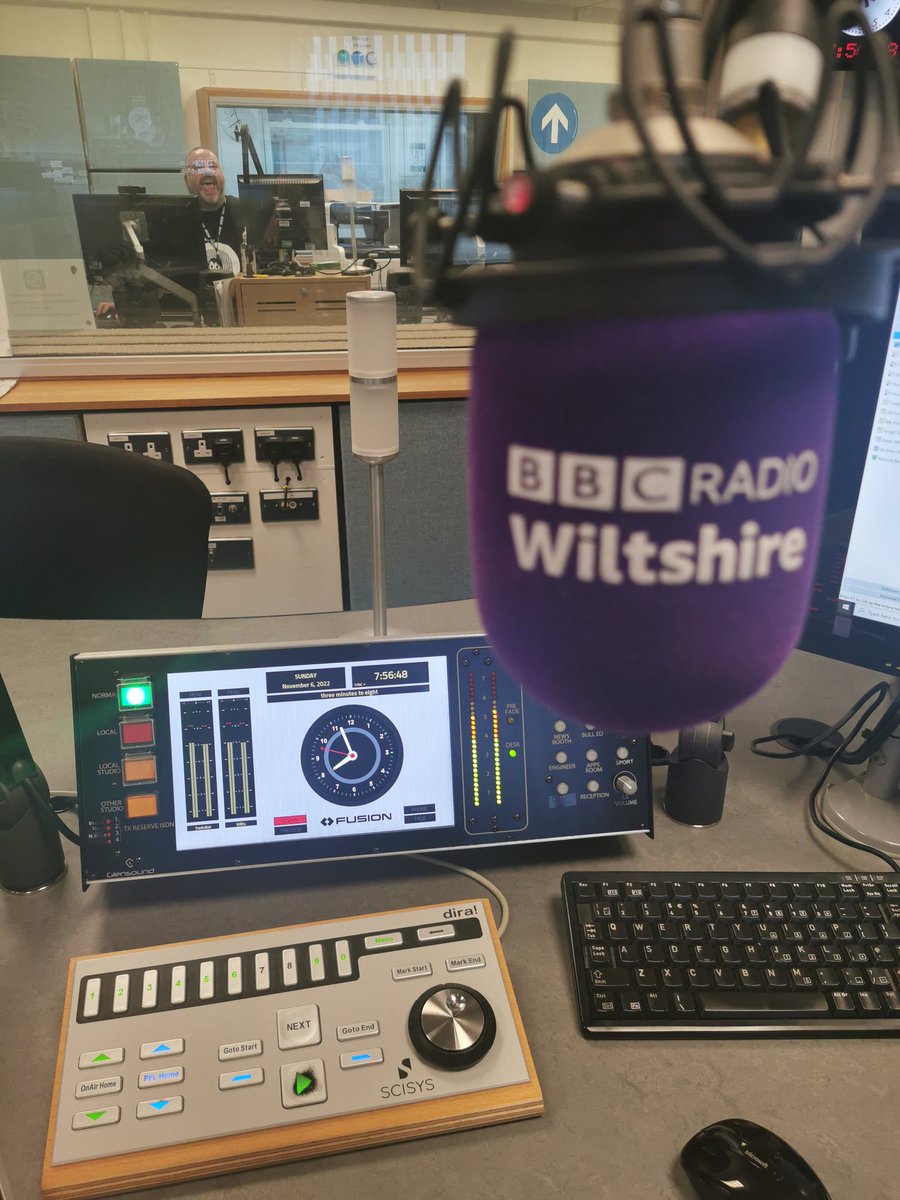 After a hard week in BBC local radio hearing about cuts ahead it is a genuine joy to be sitting here on air this morning, working with a great team, doing the job we love. Look carefully and you'll see my colleague Carl is singing along to the music, I was too!