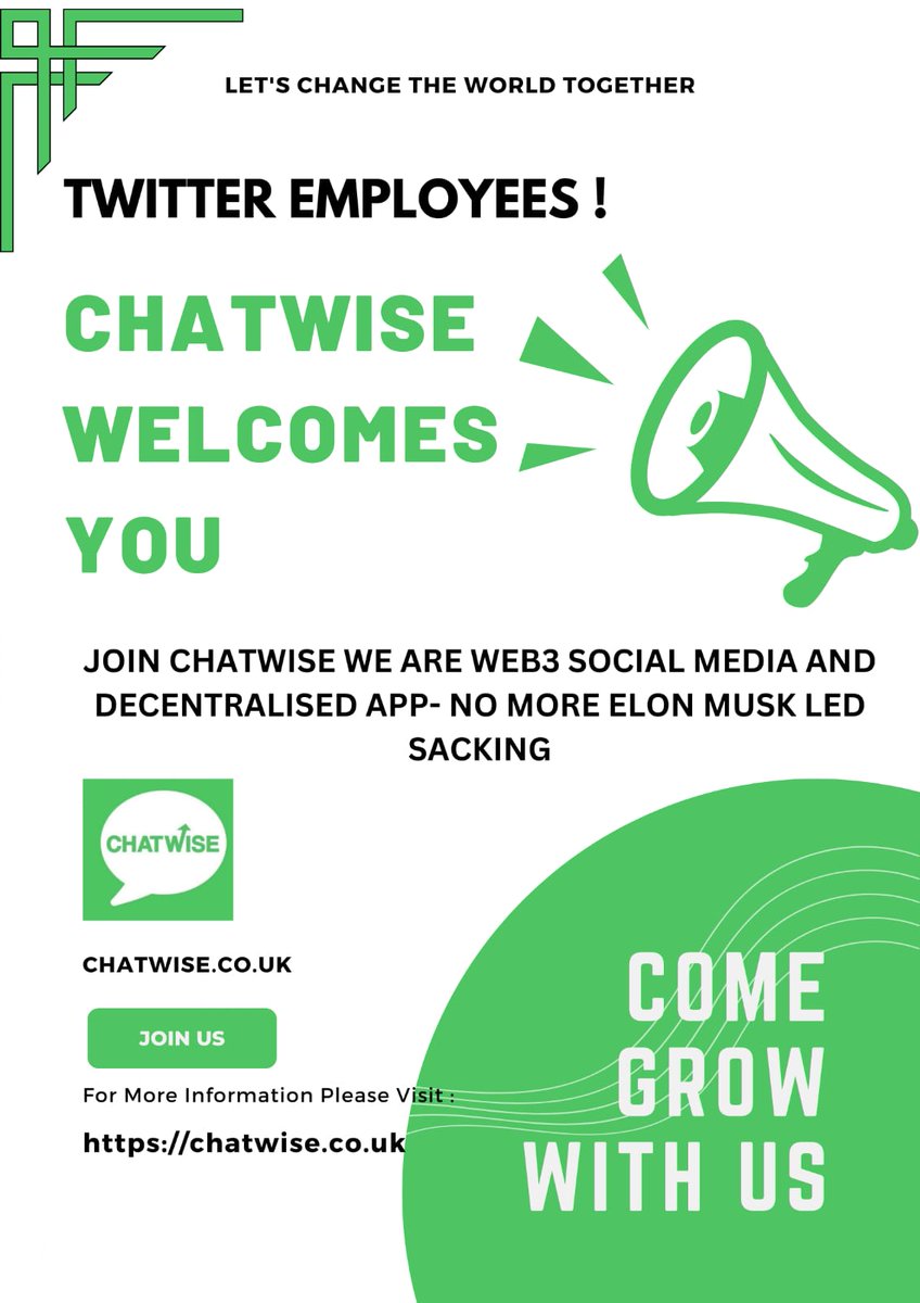 forevertoheeb's tweet photo. Join @ChatWise_Global today.
#JoinChatwise #TwitterLayoffs #TwitterTakeover #ElonMuskBuyTwitter #ElonTwitter https://t.co/nyb4G5JFNC