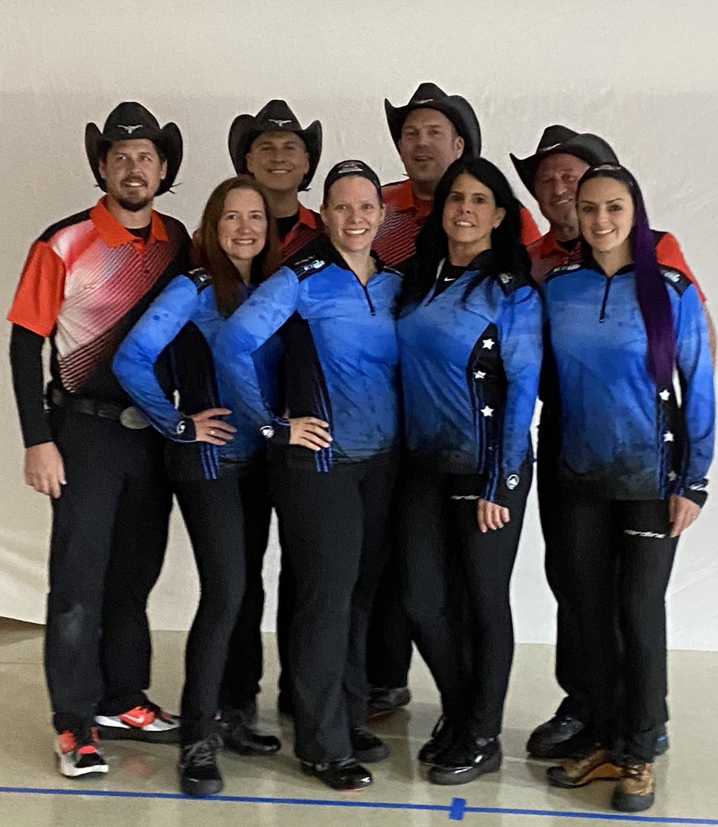DFWCurlingClub's tweet photo. Our teams are killing it at @usacurl Arena Nationals! Team Walsh and Team Myers qualified for semis, hunting for gold🥇! Team Watkins gave them hell but came up just short. Follow semis here (https://t.co/B16TClfgrO) and here (https://t.co/EMRsTwJlsK) Go get em, y'all! #curling https://t.co/QZghmgplYv