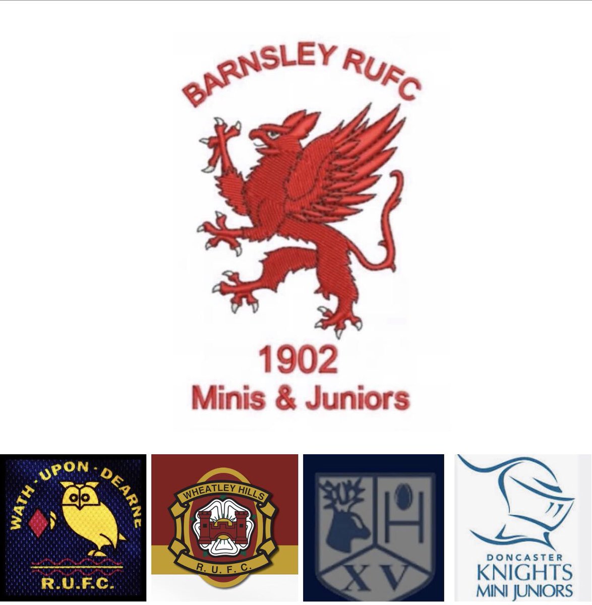 MiniGriffs's tweet image. A busy day of rugby today for our Mini Griffs 🏉🏉

U7/8 away V @WathRugby 
U10/11 training 0930 @BarnsleyRUFC 
U12/13 home V @WheatleyHillsRU 
U16s home V @MRUFCJuniors 
Colts away V @DKMiniJuniors
