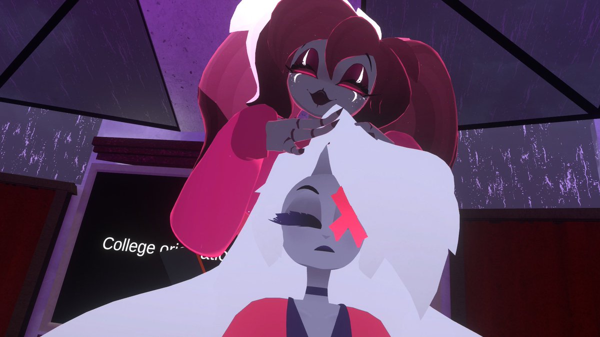 Vaggie x Velvet crackship manifesting… 

#HazbinHotel
#HazbinHotelVaggie
#Vaggie
#HazbinHotelVelvette
#Velvette
#HazbinHotelVelvet
#VRC
#VRChat