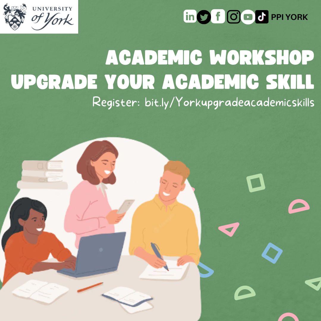 [UOY ACADEMIC WORKSHOP FACILITIES]

Are you looking to upgrade your academic skills in order to improve in class?

Don't worry, the University of York got your back! Various academic workshop events are ready to help you to upgrade! Click the link: bit.ly/Yorkupgradeaca…