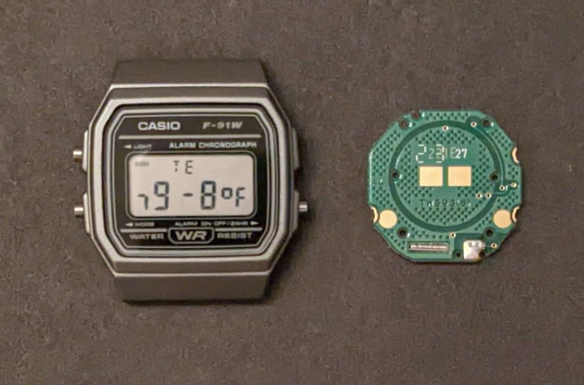 MakerBlock's tweet photo. Casio / #SensorWatch Brain Swap complete!!! https://t.co/pzFmvSnVbV