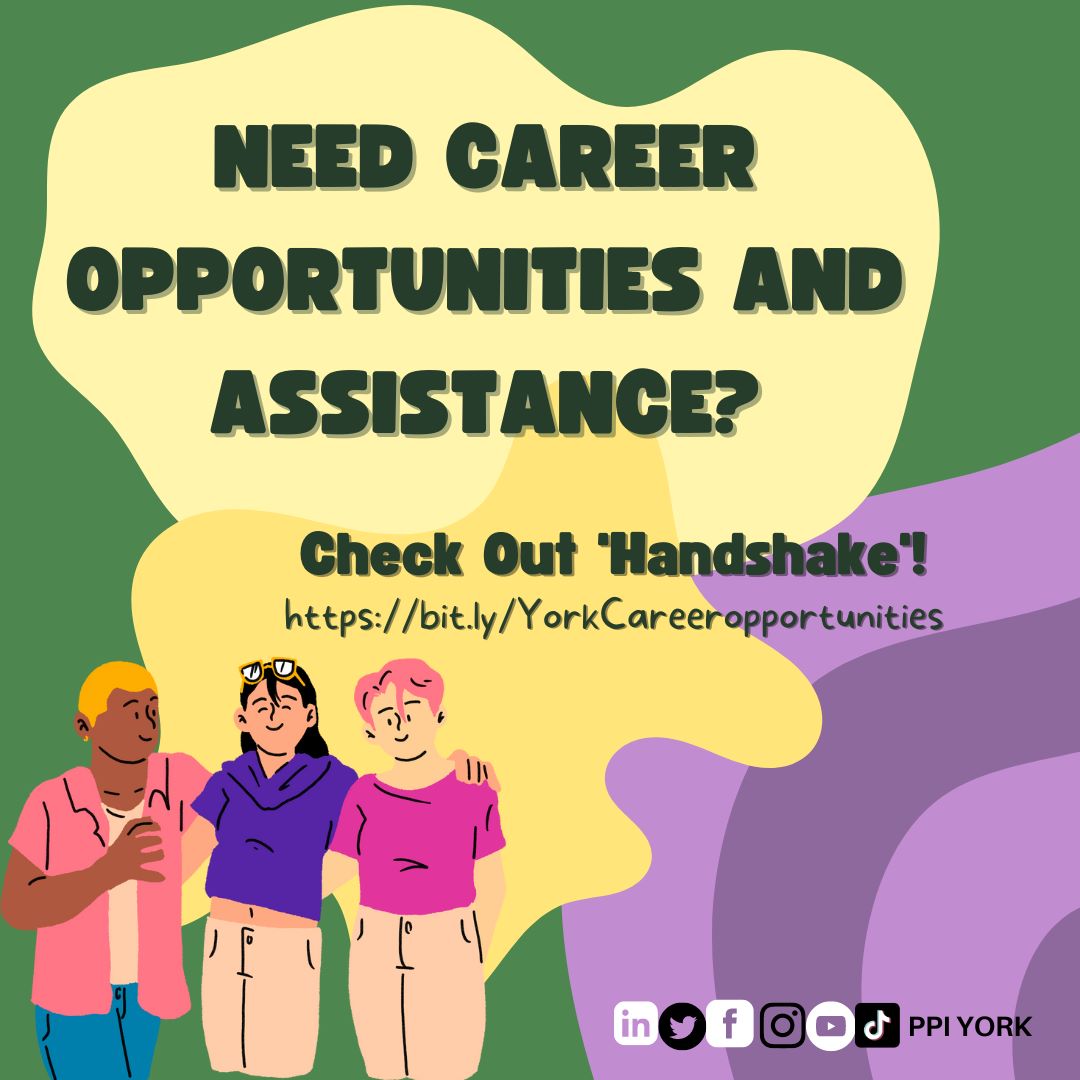 [UOY-HANDSHAKE CAREER CENTRE]

the University of York have provided an access to Handshake for students who are looking for various career opportunities and consultation!

Head to bit.ly/YorkCareeroppo…

All the best. 
PPI York - External and Development Division