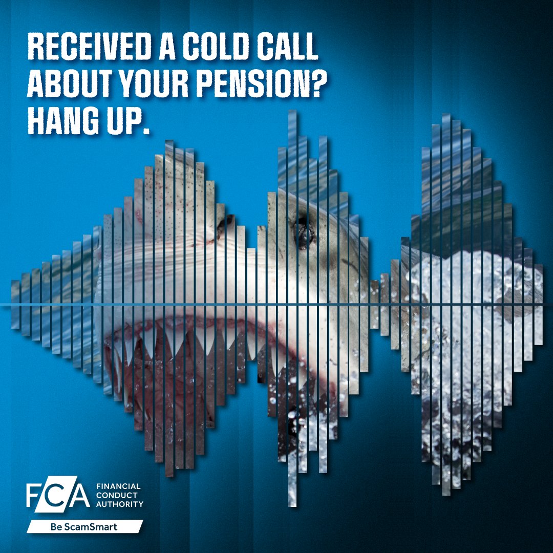 TheFCA's tweet photo. If you receive a cold call about your pension offering high returns, it could be a scam. 

Pension #scams can be hard to spot. Find out how to protect yourself. #BeScamSmart 

https://t.co/eWGzLN5OX8 https://t.co/cr2uEs0V0e