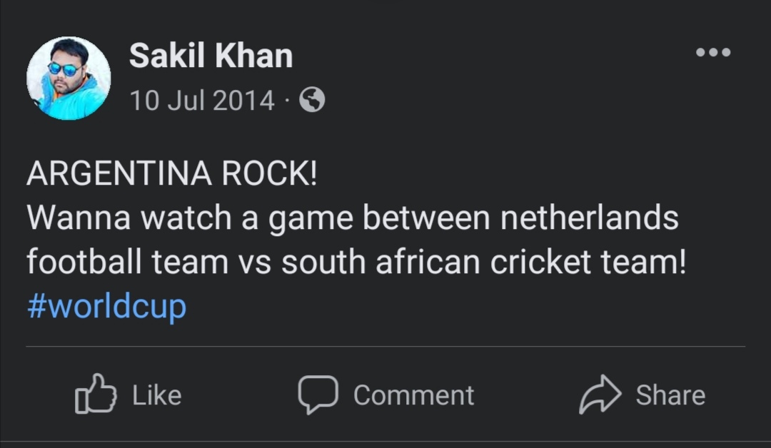 khansakil's tweet photo. A years ago post suddently comes in notification. 
#Netherlands #SouthAfrica #T20WorldCup #FIFAWorldCup #FIFAWorldCupQatar2022 #NedvSA https://t.co/ogfd9hRvlS