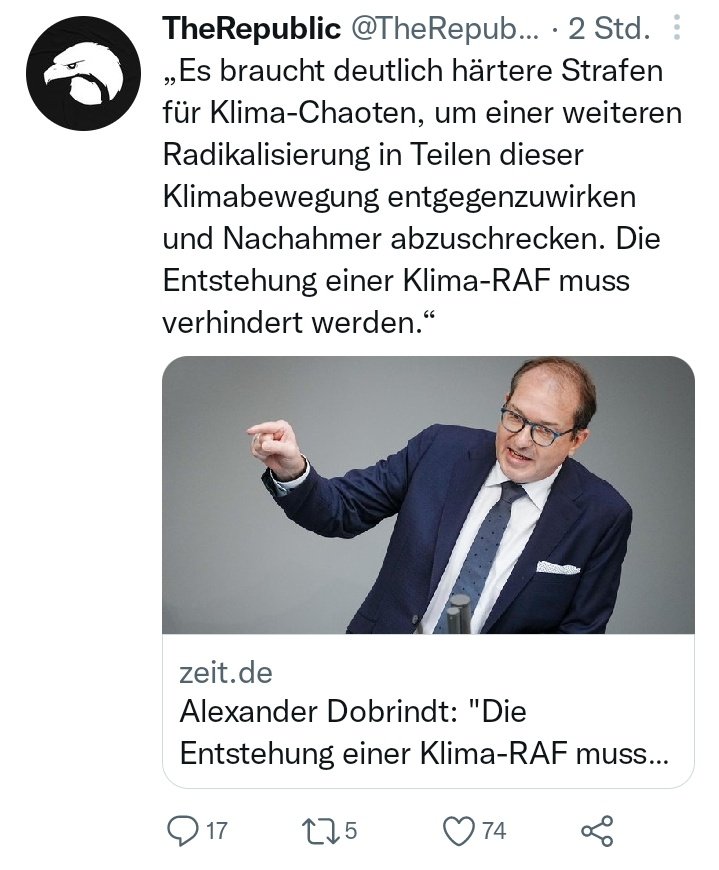 2040: Inzwischen erwachsene Kinder fragen ihre CSU-Eltern: "Was habt ihr eigentlich vor 20 Jahren gegen den #Klimawandel unternommen?"

CSU-Eltern: "Wir haben dafür gesorgt, dass die, die damals mit Blockade-Aktionen vor den Folgen gewarnt haben, eine harte Strafe bekamen."🙄