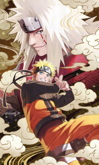 NARUTO 複製原画(ナルトと自来也) ナルト 扉絵 複製原画 複製原稿 ナルトと自来也 - メルカリ