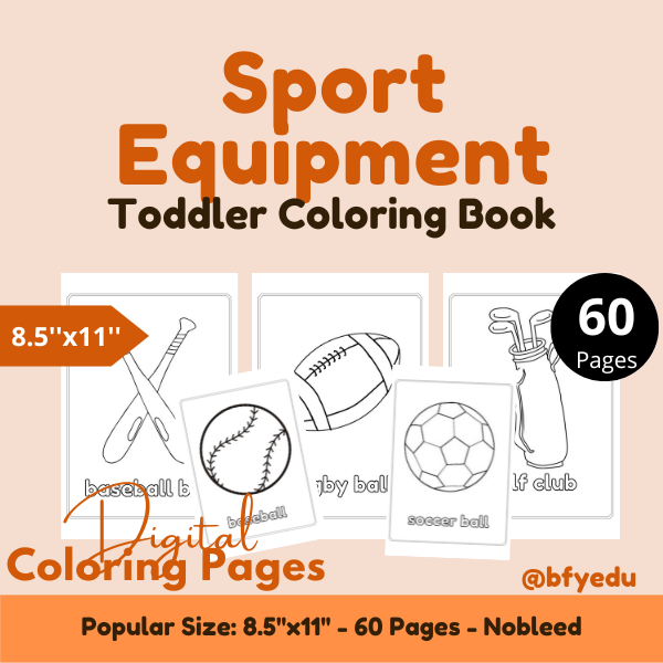 bfyeducation's tweet photo. Sport Equipment* Toddler Coloring Book 8.5x11 60 pages* Commercial Use
#digitalbfy #kdpinteriors #kdpcovers #kdpcoloringpages #kdptemplates #canvatemplates #subjects #sport #foods #drinks #clothes https://t.co/Amn44UsZfH