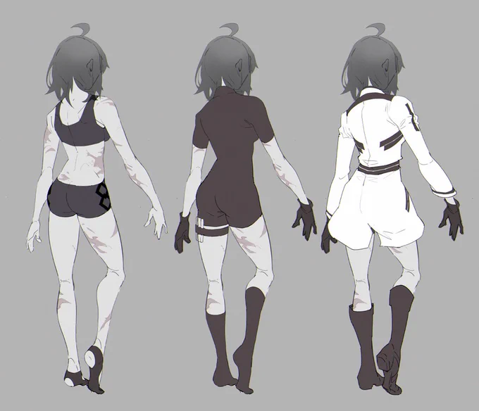 ぐだ子さん素体に徐々に服着せてくの大好き。決戦礼装のバックスタイルや詳しい構造を知りたいというのはあるけど発表される前なら好きに描けて楽しいってのもある 