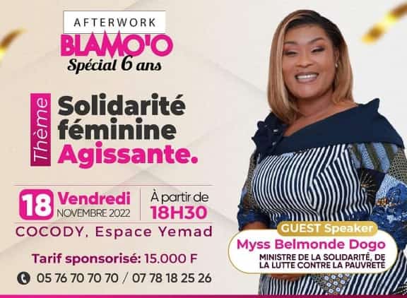 FredericGoreBi's tweet photo. Retenez la date du 18 novembre 2022 dans vos agendas twittos de #Civ225 
L'étoile du #Guidiga @dmBelmonde est l'invitée de l'#afterwork de #Blamoo qui fête ses six ans @solidarite2021 #MyssBel https://t.co/MVSEMmA6aY