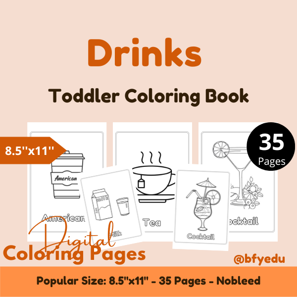 bfyeducation's tweet photo. Drinks* Toddler Coloring Book 8.5x11 35 pages* Commercial Use
#digitalbfy #kdpinteriors #kdpcovers #kdpcoloringpages #kdptemplates #canvatemplates #subjects #sport #foods #drinks #clothes https://t.co/6phJUtDogw