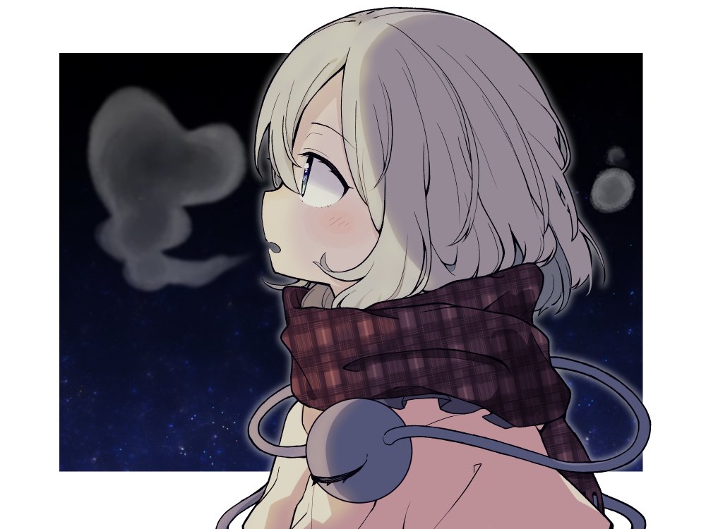 komeiji koishi 1girl solo scarf third eye plaid scarf breath plaid  illustration images