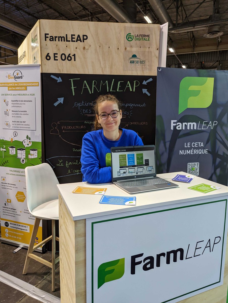 farmleap's tweet photo. Le @sima_paris est lancé !
Retrouvez nous Hall6 E061 au village #StartUp avec @FermeDigitale et @AgriSOI tout près du stand @Co_Farming 🎉
#SIMA2022 #agtech #farmleap https://t.co/8U6P4VcNdm
