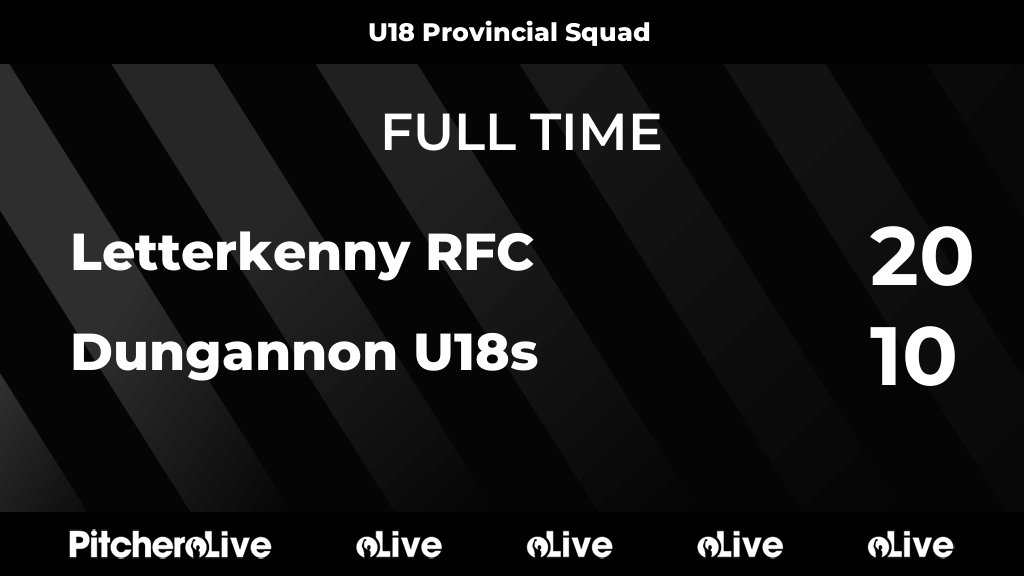FULL TIME: Letterkenny RFC 20 - 10 Dungannon U18s
#LETDUN #Pitchero
letterkennyrfc.ie/teams/28504/ma…