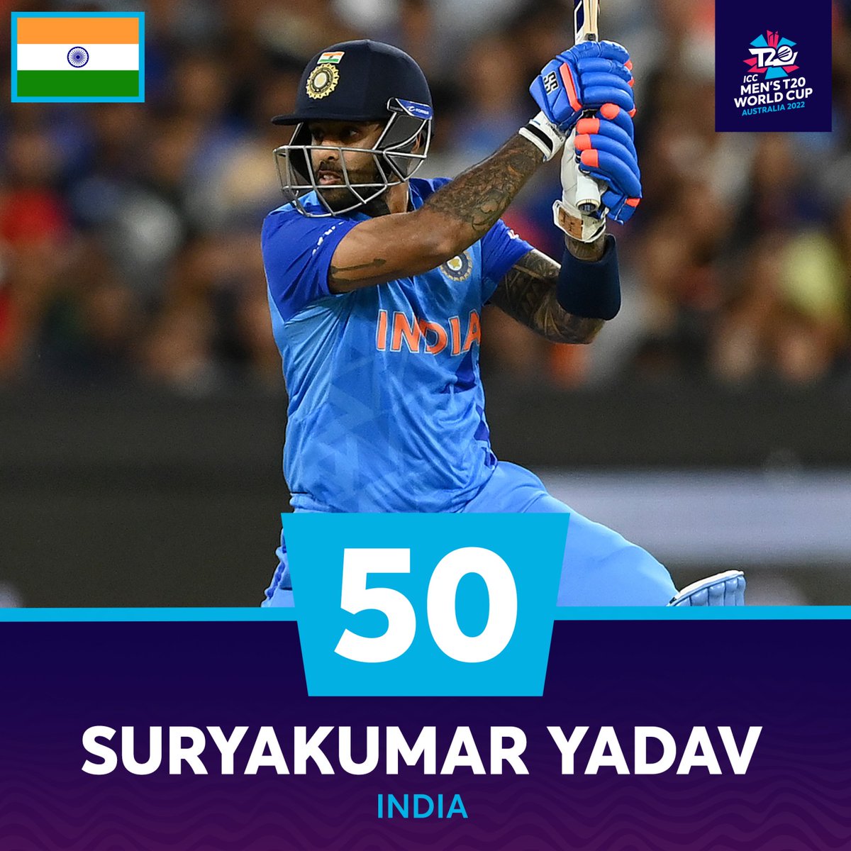 Unstoppable SKY 👊

79 runs in last 5 overs propels India to a solid total 👏

#T20WorldCup | #ZIMvIND |📝: bit.ly/ZIMvIND-S12
