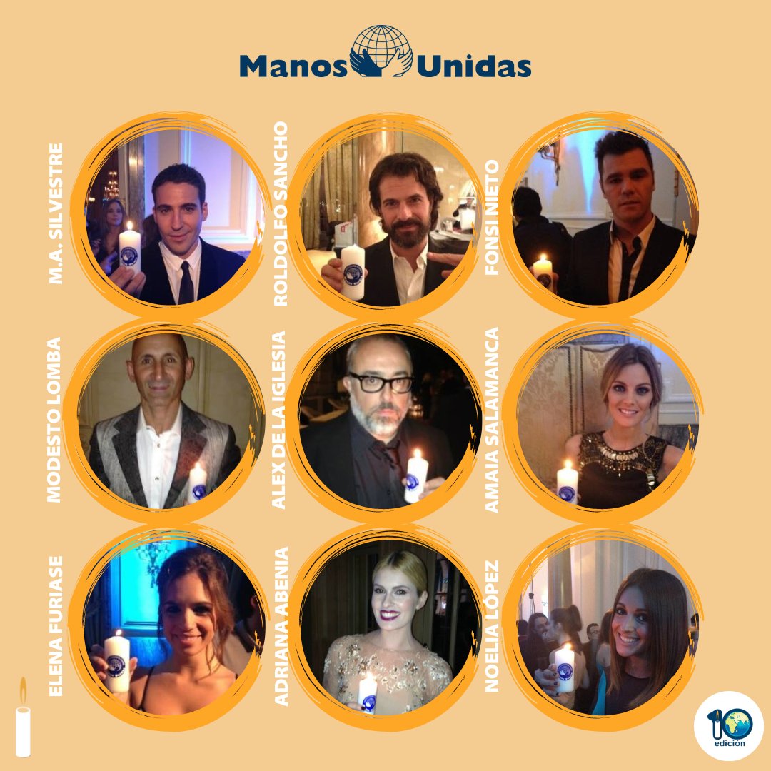 ManosUnidasONGD's tweet photo. ⏱A punto de comenzar la X edición de las "24 horas", recordamos a los primeros famosos que decidieron hacerse una foto con la vela de Manos Unidas.

🥰Han pasado varios años, pero su compromiso sigue siendo el mismo. ¿Y el tuyo? #EnciendeTuCompromiso
https://t.co/DrYCZRcUY4 https://t.co/i3yTgXCswD