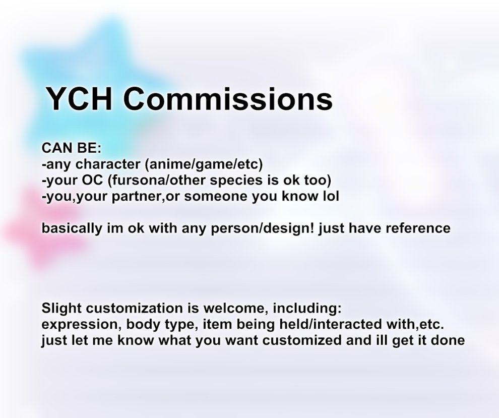 opening up YCH commissions, dm me if ur interested n ill update as theyre taken :P i just drew some poses i thought would be fun 