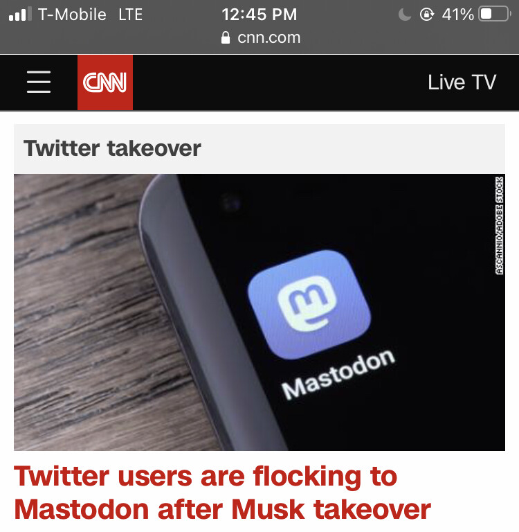 @McPringle@fosstodon.org (@mcpringle) on Twitter photo RT @liaizon@social.wake.st
the #fediverse / #mastodon is on the front page of CNN right now
cnn.com/2022/11/05/tec…
this influx might be bigger then we realized...
social.wake.st/@liaizon/10929… RT @liaizon@social.wake.st
the #fediverse / #mastodon is on the front page of CNN right now
cnn.com/2022/11/05/tec…
this influx might be bigger then we realized...
social.wake.st/@liaizon/10929…