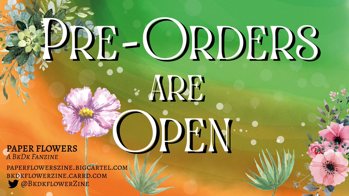 BkdkflowerZine's tweet photo. 🧡💚It is finally time!💚🧡

Our pre-orders are officially open! Head over to https://t.co/Qe8yQ6XgWx to get your copy until the 18th of December!

🌺Digital Only: 15 §
🌺Physical Only: 25 $
🌺Half Bundle: 40 $
🌺Merch Only: 30 $
🌺Full Bundle: 55 $ https://t.co/B7mUnWbQyK