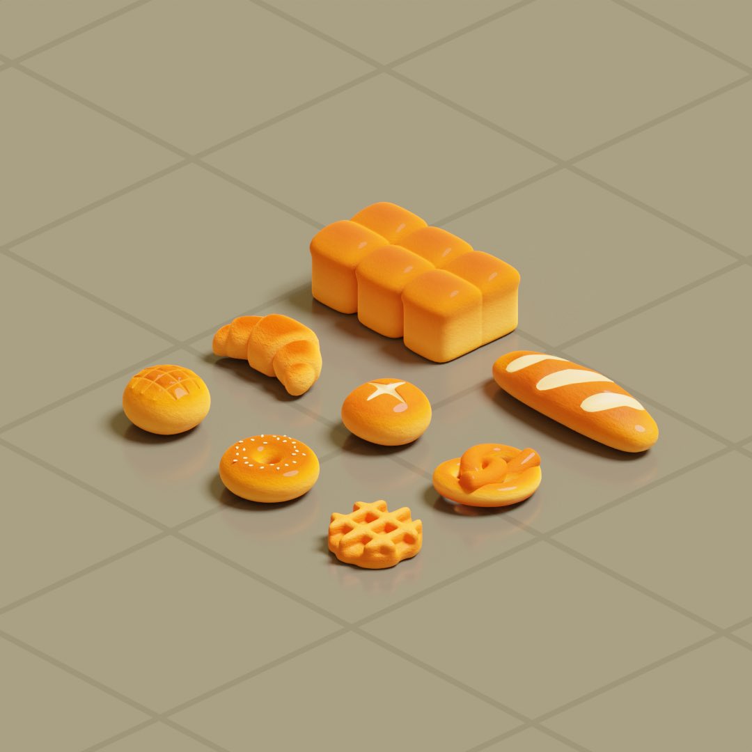 poyofview's tweet photo. Assets for Bearkery 🐻🍞

#blender #Blender3d #gameasset #3dmodeling #3DCG #3dart https://t.co/Kr2YoPCmGL