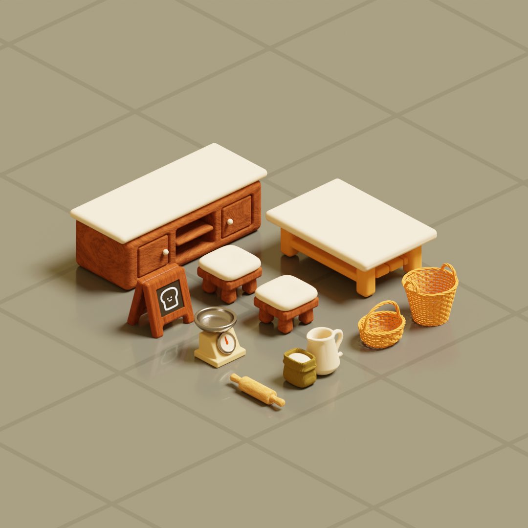 Assets for Bearkery 🐻🍞

#blender #Blender3d #gameasset #3dmodeling #3DCG #3dart