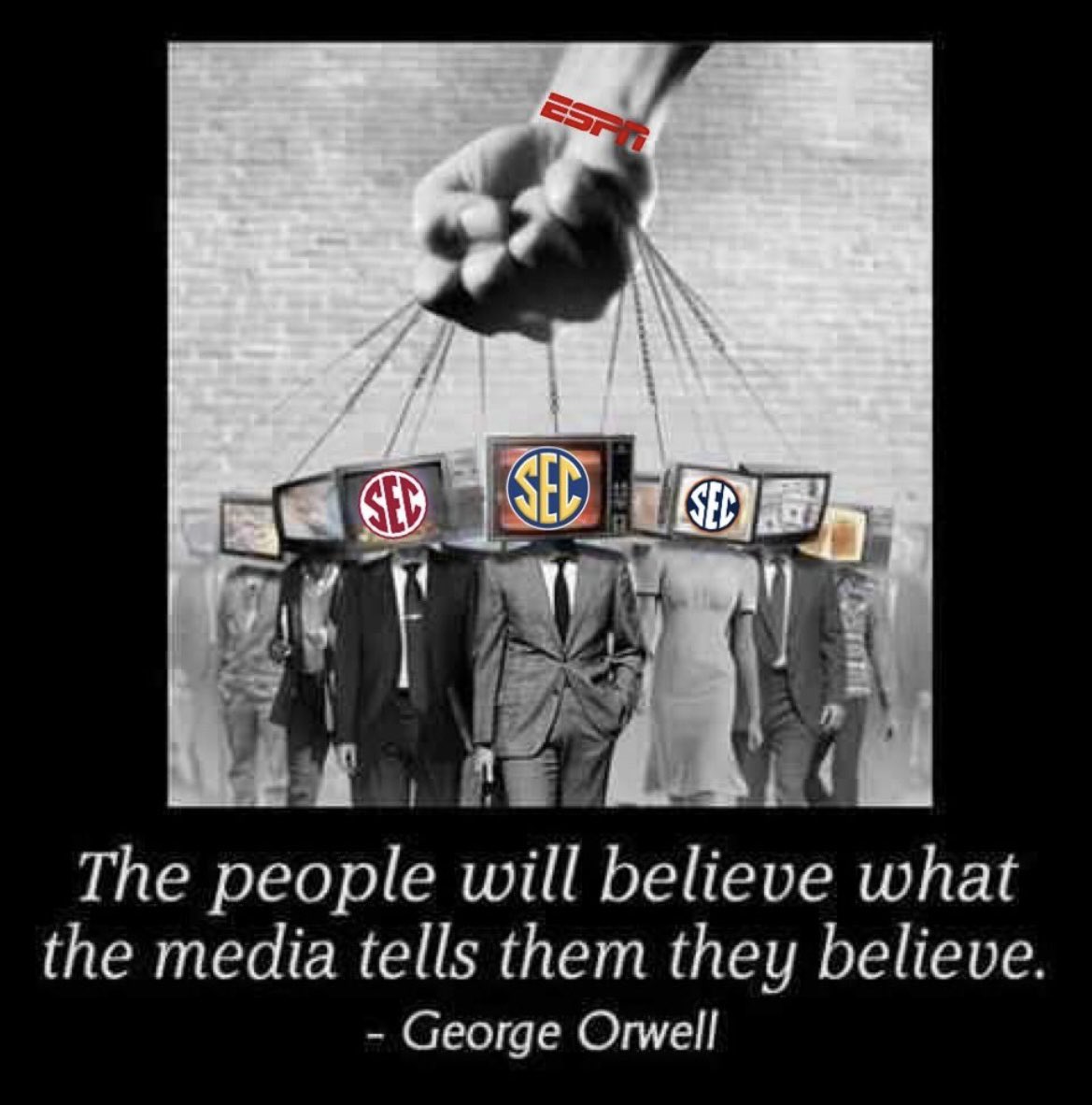 SEC_Exposed's tweet photo. #CFBPlayoffCommittee… no need to watch games, just listen to the propaganda being peddled by the Worldwide Leader in Conference Pumping For Profit. #ESecPN https://t.co/GchaUyNbUX
