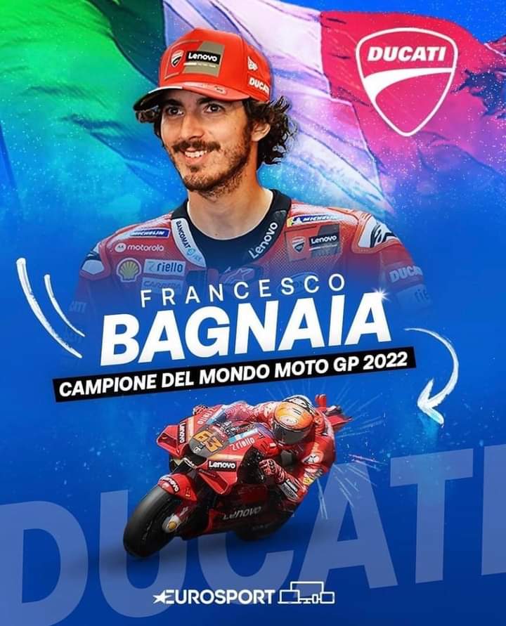 LRivoira's tweet photo. Un Piemontese, su moto italiana, Campioni del Mondo! 🏆
Grazie @PeccoBagnaia, grazie @DucatiMotor!🏍🇮🇹
#Motogp #Pecco https://t.co/IGBxGyuc7M