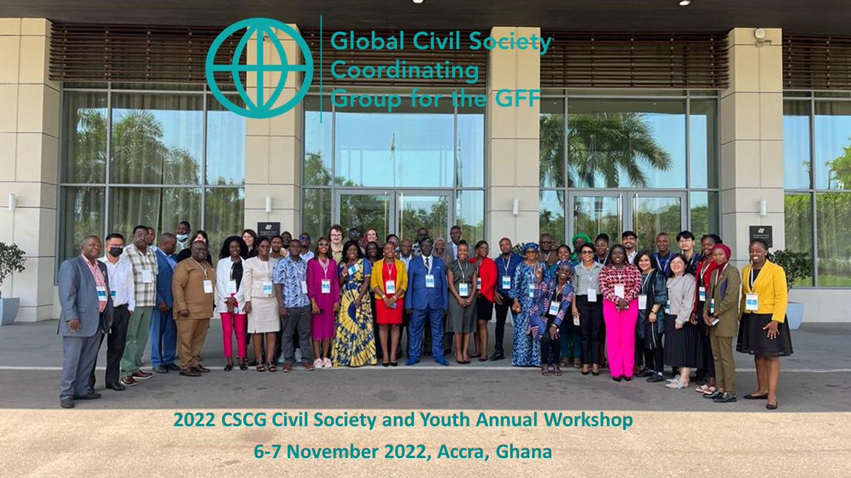 #CSCG Annual Workshop in Accra today and tomorrow gathering over 70 delegates to address Civil Society and Youth Engagement for <a href="/theGFF/">The GFF</a> and advancing RMNCAH+N agenda in GFF partners countries. With the support of NGO host <a href="/pai_org/">PAI</a>.