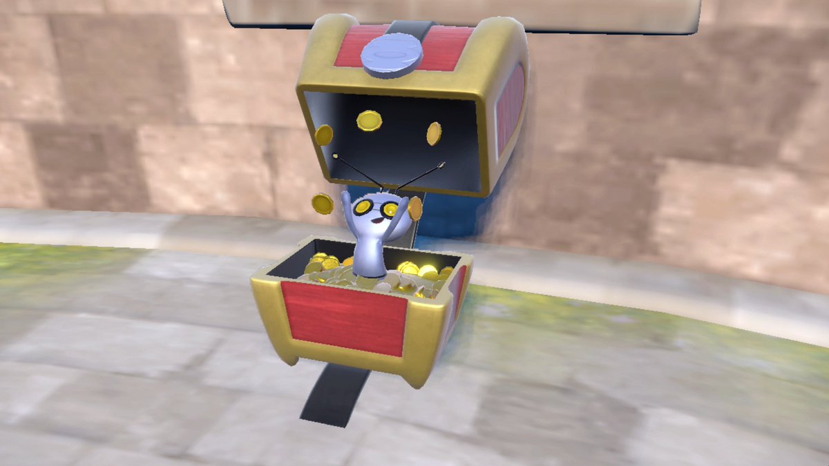 NintendoAmerica's tweet photo. Introducing Gimmighoul, the Coin Chest Pokémon!

These Pokémon resemble treasure chests and hide all over the Paldea region, waiting for Trainers to come across them! #PokemonScarletViolet https://t.co/CFzlL8cpUX