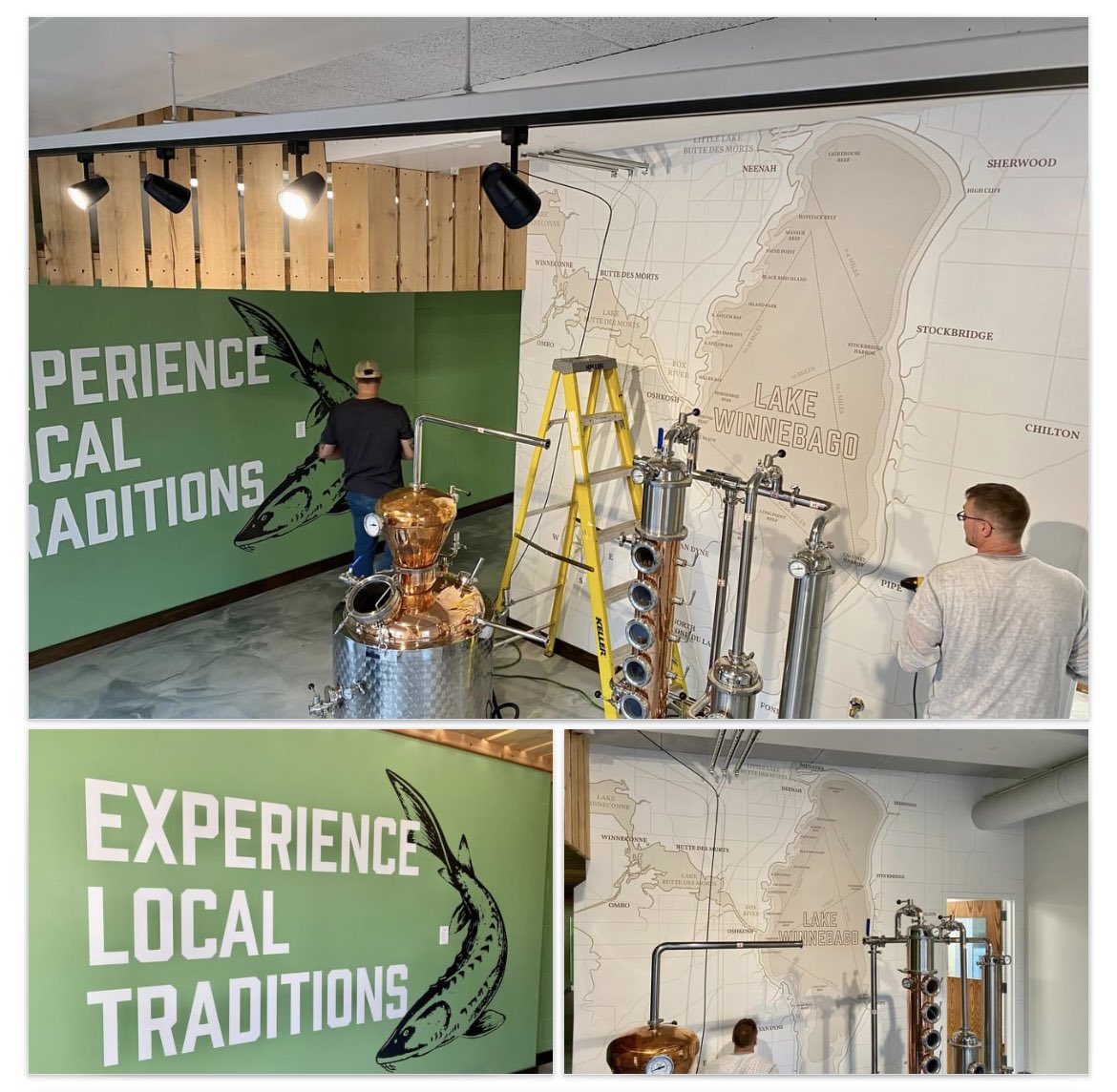 Counting days until Sturgeon Spirits is open!  Our team had a fun time collaborating on the design for Oshkosh’s newest distillery.  Sneak peek below 👀🍸