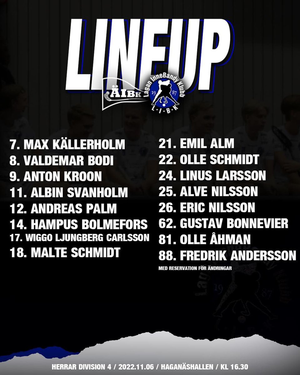 Laget mot Älmhult! 16.30 i Haganäshallen.

#laganibk